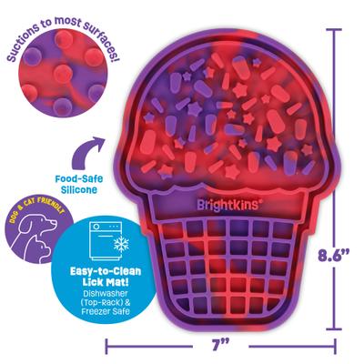 Show full view: Brightkins Tie Dye Ice Cream Non-Skid Silicone Dog Lick Mat, Multicolor, Medium slide 4 of 10