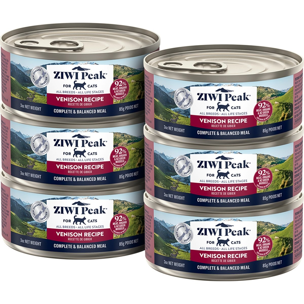 ZIWI Peak Venison Recipe Canned Cat Food, 3-oz, case of 6