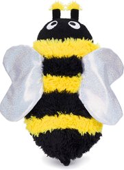 fabdog Fluffy Bumble Bee Plush Dog Toy, Yellow/Black