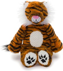 fabdog Floppy Tiger Plush Dog Toy, Orange, Large
