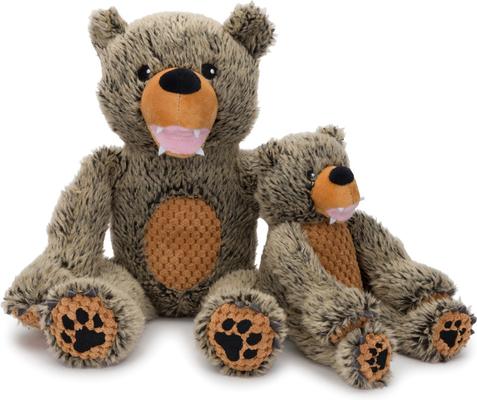 Show full view: fabdog Floppy Grizzly Plush Dog Toy, Grey, Large slide 2 of 2