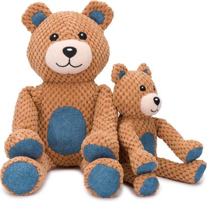 Show full view: fabdog Floppy Teddy Bear Plush Dog Toy, Brown, Small slide 3 of 3