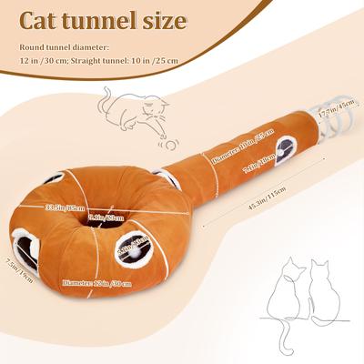 Show full view: Ownpets 2-in-1 Lollipop Shape Cat Tunnel Bed, Large, Brown slide 7 of 9