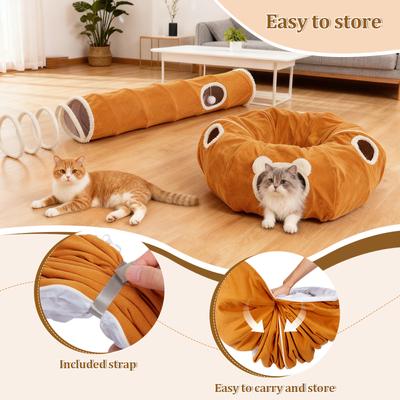 Show full view: Ownpets 2-in-1 Lollipop Shape Cat Tunnel Bed, Large, Brown slide 5 of 9