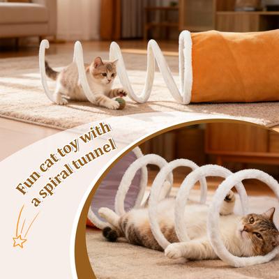 Show full view: Ownpets 2-in-1 Lollipop Shape Cat Tunnel Bed, Large, Brown slide 3 of 9