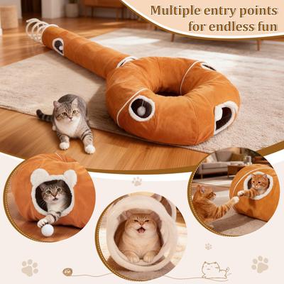 Show full view: Ownpets 2-in-1 Lollipop Shape Cat Tunnel Bed, Large, Brown slide 4 of 9