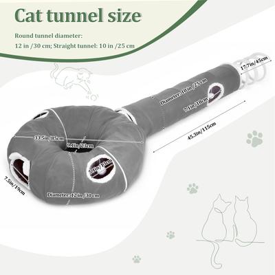 Show full view: Ownpets 2-in-1 Lollipop Shape Cat Tunnel Bed, Large, Grey slide 8 of 9