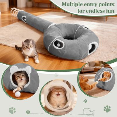 Show full view: Ownpets 2-in-1 Lollipop Shape Cat Tunnel Bed, Large, Grey slide 5 of 9