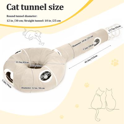Show full view: Ownpets 2-in-1 Lollipop Shape Cat Tunnel Bed, Large, Beige slide 8 of 9