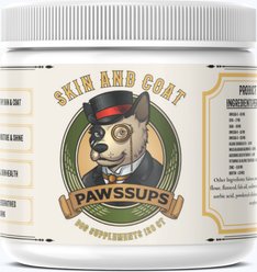 Pawssups Skin & Coat Chew Supplement for Dogs, 120 count jar