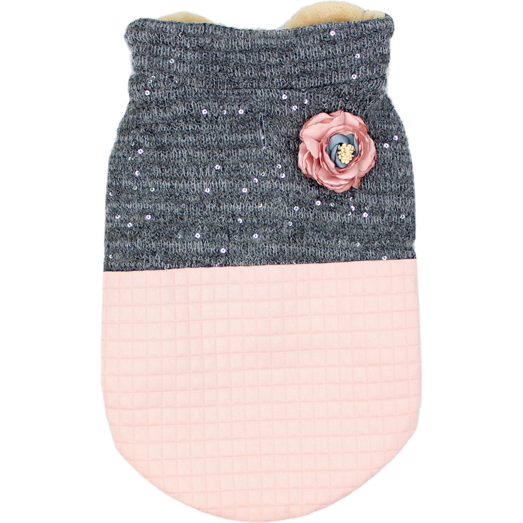 Parisian Pet Fancy Flower Quilted Jacket Floral Coat for Dogs & Cats, Pink, XXX-Large