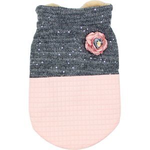 Parisian Pet Fancy Flower Quilted Jacket Floral Coat for Dogs & Cats, Pink, XX-Large