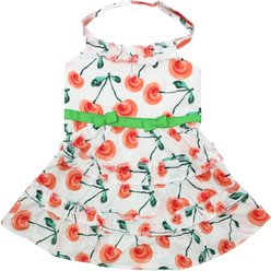 Parisian Pet Poppies Boho Dress Floral Tiered Summer Dog Outfit, Red, XXX-Large