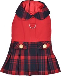 Parisian Pet Scottish Pleated Dress Plaid Dog Skirt Outfit, Red & Blue, X-Large