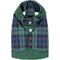 Show in main carousel: Parisian Pet Scottish Taffeta Tuxedo Plaid Formal Dog Jacket, Green & Blue, Small slide 1 of 5