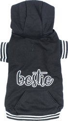 Parisian Pet Bestie Embroidered Soft Fleece Pullover Dog Hoodie, Large