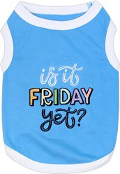 Parisian Pet Is It Friday Yet? Embroidered Dog T-Shirt, Gray, Medium