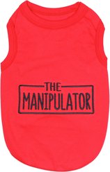 Parisian Pet The Manipulator Embroidered Funny Dog & Cat T-Shirt, Red, XX-Large