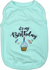Parisian Pet Birthday Boy Embroidered Cotton Dog T-Shirt, Blue, Medium