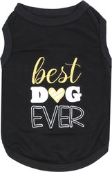 Parisian Pet Best Dog Ever Embroidered Cotton Dog & Cat T-T-Shirt, Black, Medium slide 1 of 5