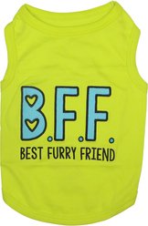 Parisian Pet BFF Embroidered Cotton Best Furry Friend Dog T-Shirt, Green, XX-Small