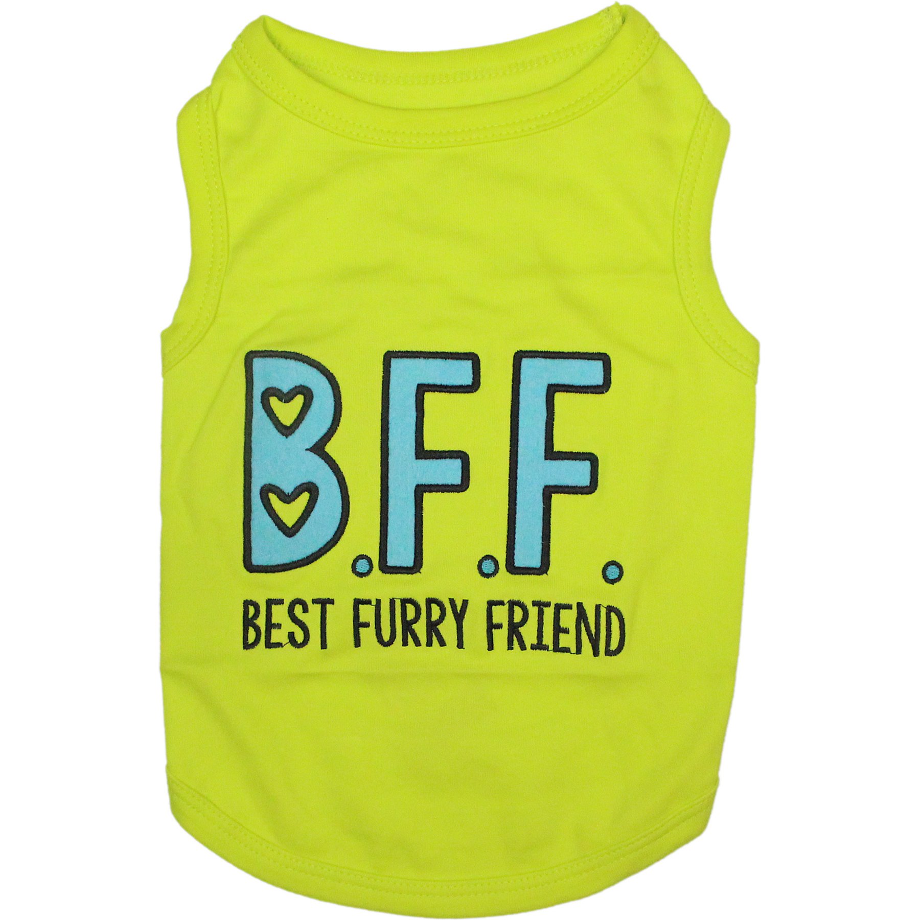 Parisian Pet BFF Embroidered Cotton Best Furry Friend Dog T-Shirt, Green, XX-Small