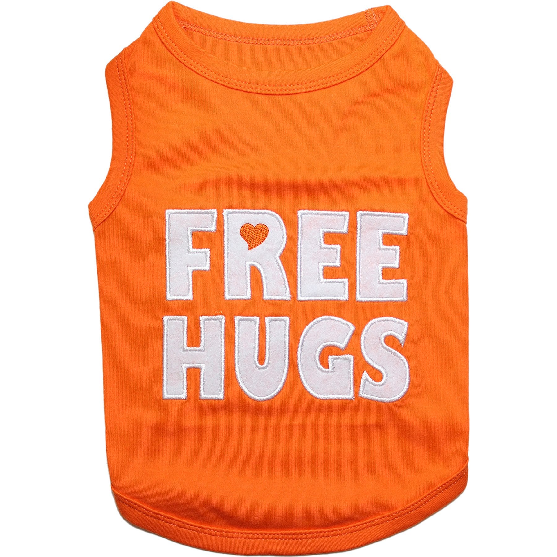 Parisian Pet Free Hugs Embroidered Cotton Dog T-Shirt, Cream & Pink, Medium