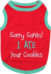 Parisian Pet Sorry Santa I Ate Your Cookies Funny Dog T-Shirt, Medium