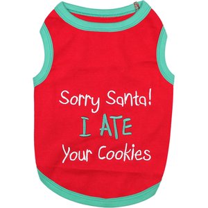 Parisian Pet Sorry Santa I Ate Your Cookies Funny Dog T-Shirt, XXXX-Large