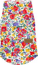 Parisian Pet Floral Artsy Camp Shirt Botanical Print Cotton Dog Tee, XX-Large