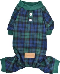 Parisian Pet Scottish Pajama Plaid Flannel Dog Sleepwear, Green & Blue, XXX-Large