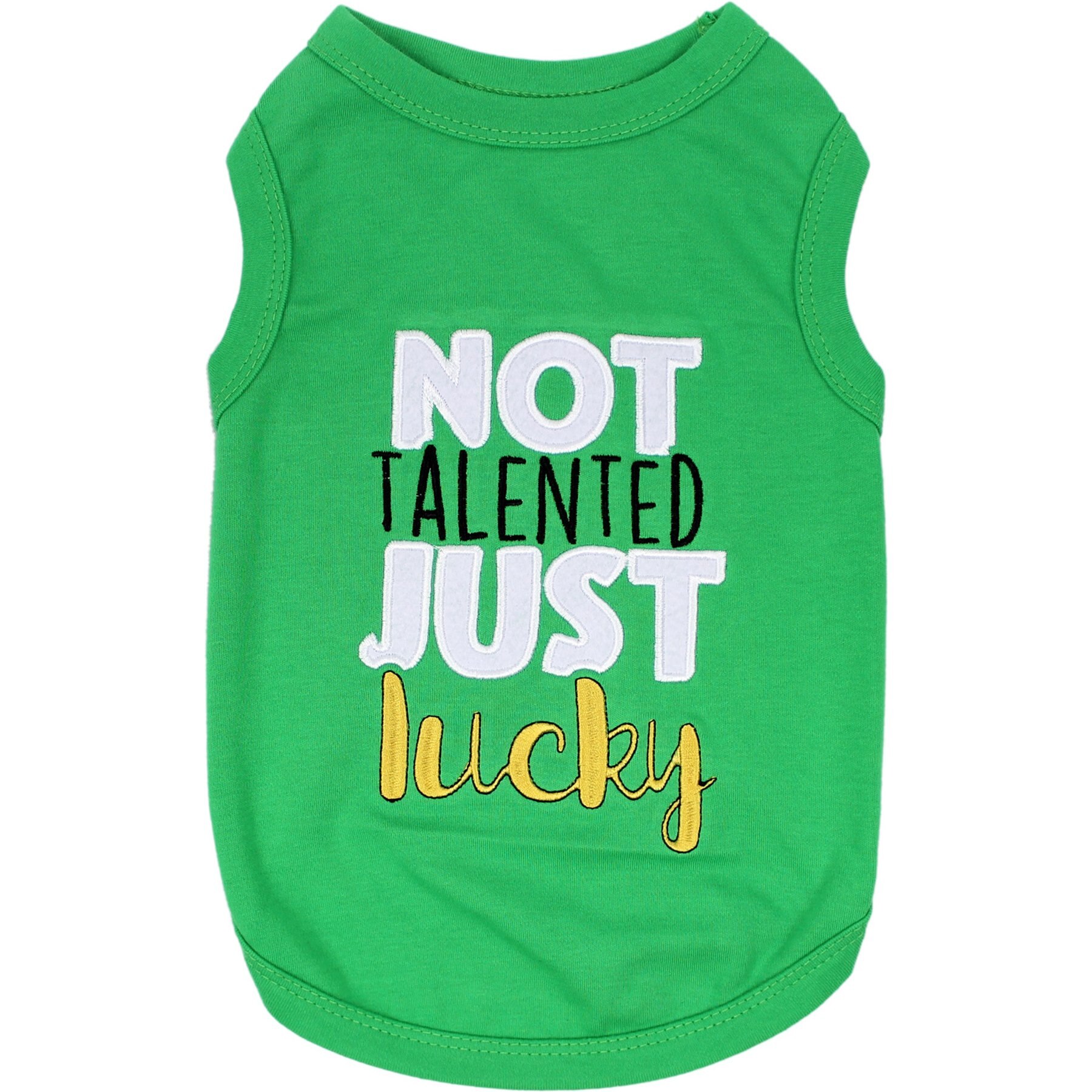 Parisian Pet Not Talented Just Lucky Embroidered Dog & Cat T-Shirt, XX-Large