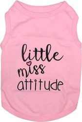 Parisian Pet Little Miss Attitude Embroidered Dog & Cat T-Shirt, Pink, Medium