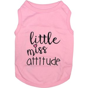 Parisian Pet Little Miss Attitude Embroidered Dog & Cat T-Shirt, Pink, X-Small
