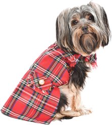 Parisian Pet Tartan Fringe Plaid Dress Elegant Holiday Dog Outfit, Red, XX-Large