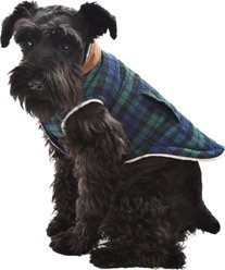 Parisian Pet Scottish Taffeta Tuxedo Plaid Dog & Cat Jacket, Green & Blue, Small