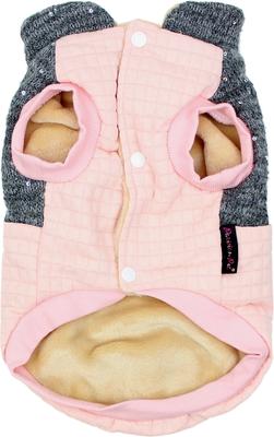 Show full view: Parisian Pet Fancy Flower Quilted Jacket Floral Coat for Dogs & Cats, Pink, Large slide 2 of 5