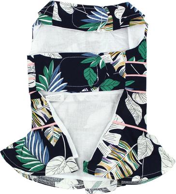 Show full view: Parisian Pet Palm Leaves Dress Tropical Dog Outfit, Navy & Pink, XX-Large slide 2 of 5