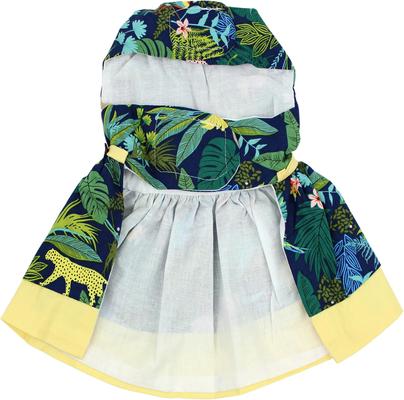 Show full view: Parisian Pet Amazonia Tropical Leaf Print Dress Bright & Breezy Dog Outfit, Large slide 2 of 5