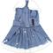 Show in main carousel: Parisian Pet Prairie Dress Denim Eyelet Yoke Dress for Dogs & Cats, Blue, Small slide 2 of 5