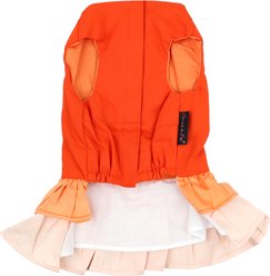 Parisian Pet Color Block Garden Dress Vibrant Floral Dog Outfit, Orange, Medium slide 2 of 5