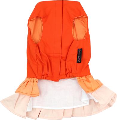 Show full view: Parisian Pet Color Block Garden Dress Vibrant Floral Dog Outfit, Orange, XX-Large slide 2 of 5