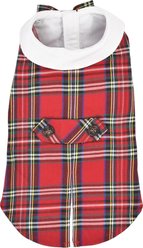 Parisian Pet Tartan Tuxedo Plaid Dog & Cat Formal Jacket, White & Red, Medium slide 2 of 5