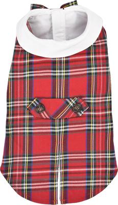 Show full view: Parisian Pet Tartan Tuxedo Plaid Dog & Cat Formal Jacket, White & Red, Medium slide 2 of 5