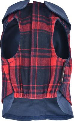 Show full view: Parisian Pet Scottish Pleated Tuxedo Plaid Formal Dog Jacket, Red & Blue, X-Large slide 2 of 5