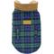 Show in main carousel: Parisian Pet Scottish Taffeta Tuxedo Plaid Dog & Cat Jacket, Green & Blue, Small slide 2 of 5