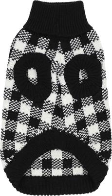 Show full view: Parisian Pet Buffalo Checkered Sweater Cozy Knit with Deer Motif for Dogs & Cats, Small slide 2 of 5