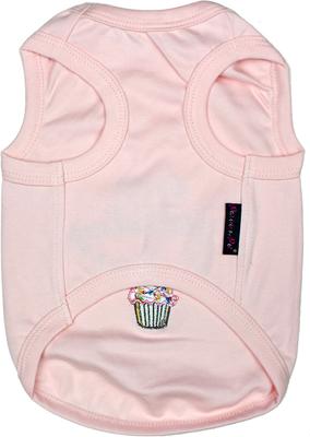 Show full view: Parisian Pet Birthday Girl Embroidered Celebration Cotton Dog T-Shirt, Pink, Small slide 2 of 6