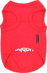 Parisian Pet Shed Happens Embroidered Funny Cotton Dog T-Shirt Tee, Red, Large slide 2 of 5