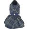 Show in main carousel: Parisian Pet Scottish Taffeta Dress Plaid Dog Gown, Green & Blue, Small slide 2 of 5
